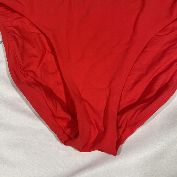 NEW Robin Piccone Ava High Waist Bikini Bottoms Fiery‎ Red [ Medium ] - Picture 9 of 13